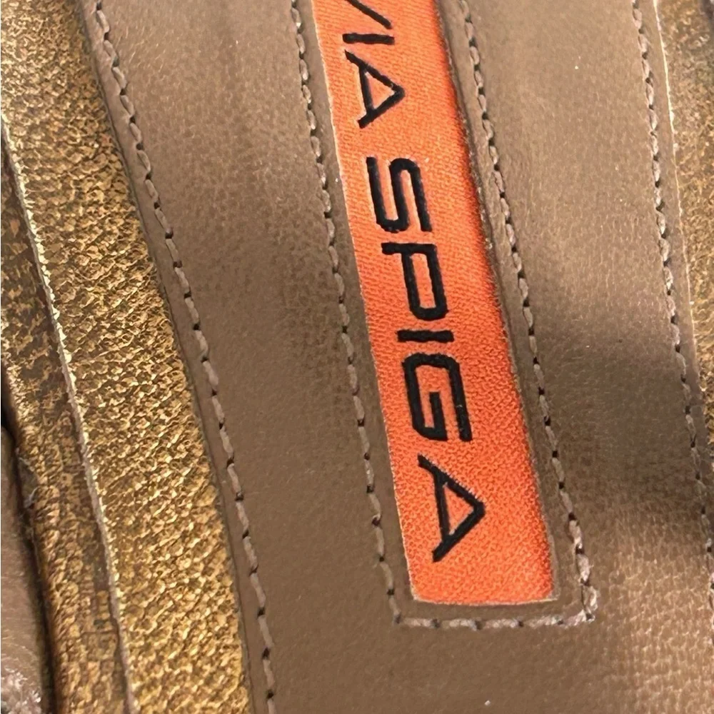 Via Spiga Brown‎ Wedge Sandals with Peep-Toe Design Sz 10
